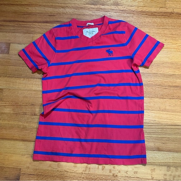 Abercrombie and fitch Muscle stripe shirt men’s Large red (j10) - Picture 2 of 7